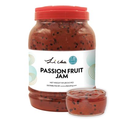 Li Cha Passion Fruit Jam with Pulp (4kg/9.9lbs Container) | Topping for Bubble Milk Tea, Boba Beverages & Desserts