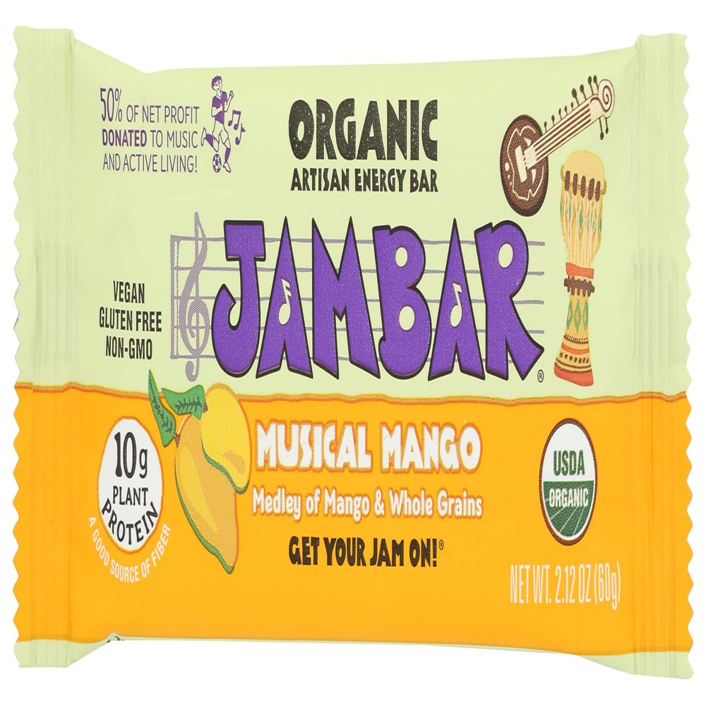 Jambar, Bar Energy Musical Mango Organic, 2.12 Ounce
