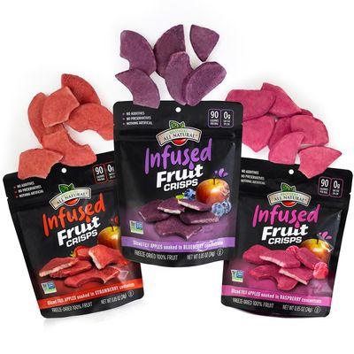 Brothers All Natural Infused Freeze Dried Fruit Crisps, Variety Pack, 0.85 Oz (Pack of 6), Fuji Apple Infused with Blueberry, Raspberry & Strawberry, Made with 100% Fruit, Gluten Free, Soy Free, Vegan, Healthy Snack, Resealable Pouch