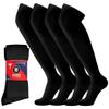 4 Pairs of Over the Knee Non-Binding Cotton Diabetic Neuropathy Socks, Black, Size 10-13 view 1