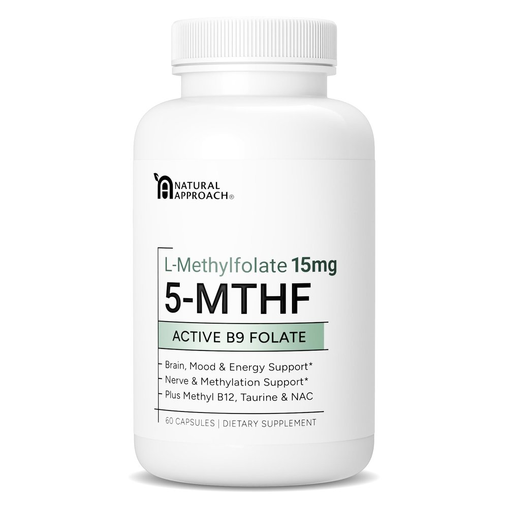 L-Methylfolate 15mg plus Methyl B12, D3, Taurine & NAC | MTHFR-Friendly Folate (High Potency) | Bioactive Forms of Vitamin B9 & B12 | Supplement for Mood, Methylation, & Cognition | 60 Capsules