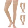Mojo Compression Socks for Women and Men (3 Pairs) 20-30mmHg with Graduated Support - Thigh High Compression Leg Sleeve for Circulation during Sport, Pregnancy, Travel - Beige, X-Large - A609BE4 view 1