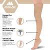 Mojo Compression Socks for Women and Men (3 Pairs) 20-30mmHg with Graduated Support - Thigh High Compression Leg Sleeve for Circulation during Sport, Pregnancy, Travel - Beige, X-Large - A609BE4 view 2