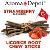 Aroma Depot Strawberry 8 oz. Flavored Licorice Root Chew Sticks for Humans. 100% Pure Natural | Oral Health & Fresh Bearth | Individual Sticks are 6.5-7 inches Long. Glycyrrhiza Glabra from Turkey. view 4