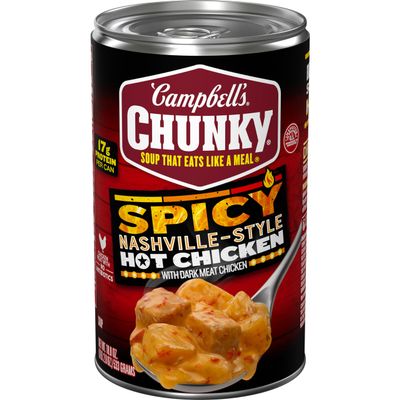 Campbells Chunky Soup, Spicy Nashville-Style Hot Chicken Soup, 18.8 oz Can