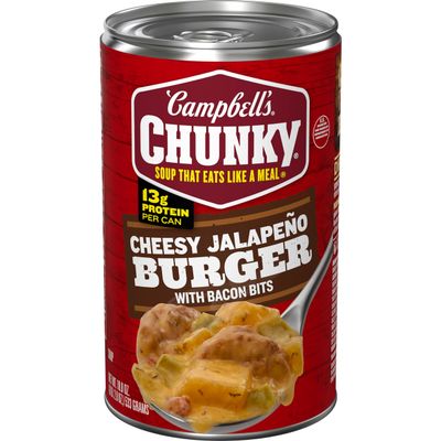 Campbell's Chunky Cheesy Jalapeo Burger with Bacon Bits Soup, 18.8 oz Can