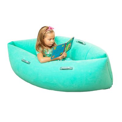 Bouncyband Small Comfy Peapod Sensory Chair - Green 48" - Fun, Inflatable Peapod Chair Provides Therapeutic Sensory Relief and Compression for Kids Ages 3-6, Includes Electric Air Pump