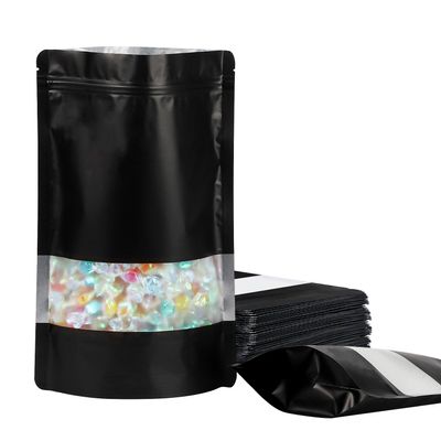 100 Pack Smell Proof Bags, Resealable Mylar Bags with Matte Window, Foil Pouch Stand-up Bags for Food Self Sealing Storage, Scratch Resistant Hand Storage Bags.(Black, 3.95.9 Inch)