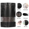 100 Pack Smell Proof Bags, Resealable Mylar Bags with Matte Window, Foil Pouch Stand-up Bags for Food Self Sealing Storage, Scratch Resistant Hand Storage Bags.(Black, 3.95.9 Inch) view 2