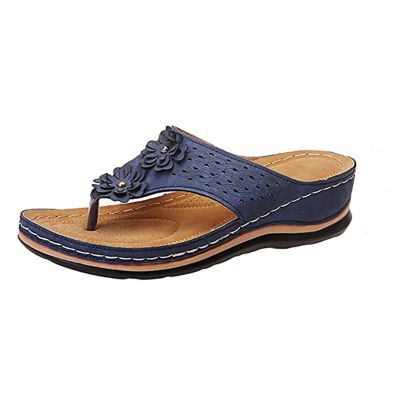 Orthopedic Sandals Women Plantar Fasciitis Arch Support Back Strap Women Orthotic Slides Comfortable Orthopedic Sandals Dressy Summer Wide Width Walking Flip Flops Beach Shoes with Arch Support 2023