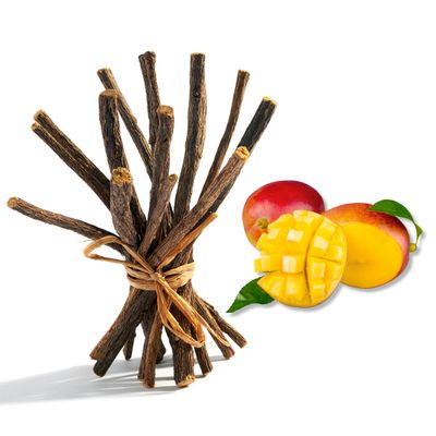 Aroma Depot Mango 1 lb. Flavored Licorice Root Chew Sticks for Humans. 100% Pure Natural | Oral Health & Fresh Bearth | Individual Sticks are 6.5-7 inches Long. Glycyrrhiza Glabra from Turkey.