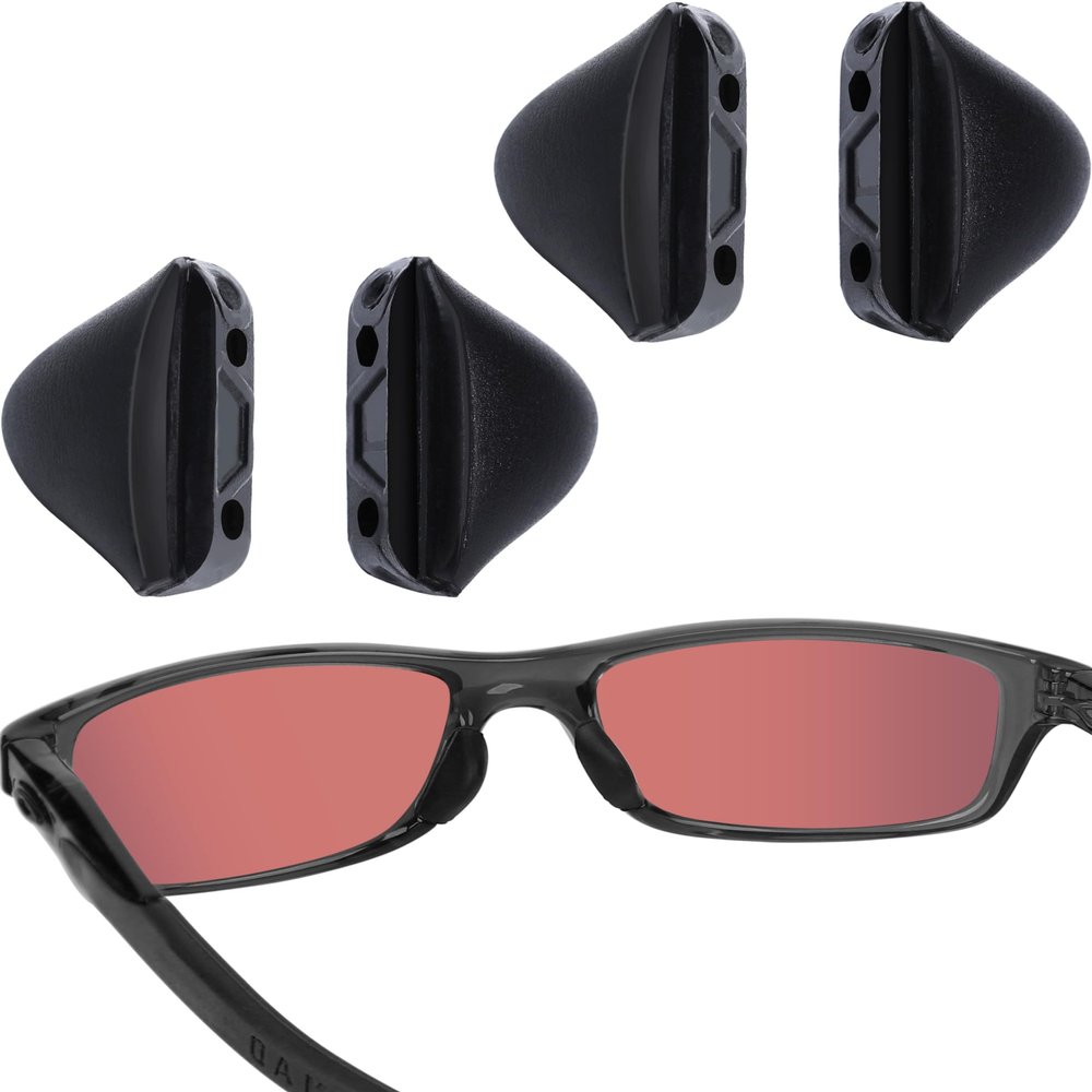 Acefrog 2 Pairs Upgraded Nose Pads for Oakley Turbine OO9263, Marshal MNP, Fives Squared OO9238, Chainlink OO9247, Pit Bull OO9128 Eyeglass Sunglass, Push-in Nose Piece Replacement, Black, Anti-Slip