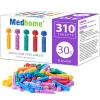 Medhome Blood Lancets, Single use, 30 Gauge Twist top Lancets for Diabetes Testing, Fits Most Lancing Devices for Blood Sugar Kit and Glucose Meter - 310 Count per Box - Multi-Color view 1