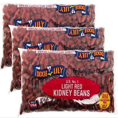 Dixie Lily Light Red Kidney Beans - Dried Beans for Soups, Stews, & Chili, Quick Soak or Slow Cooker, High in Fiber and Non-GMO - 12oz, 3 Pack