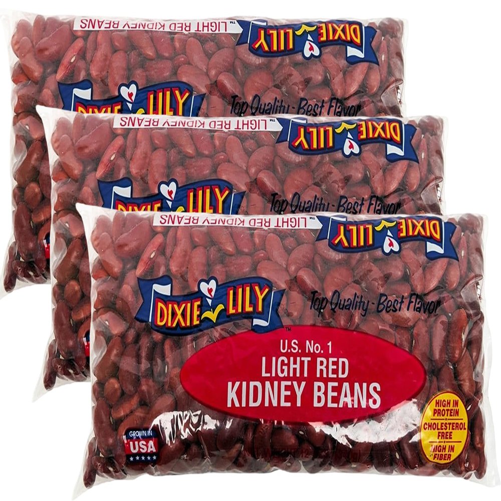 Dixie Lily Light Red Kidney Beans - Dried Beans for Soups, Stews, & Chili, Quick Soak or Slow Cooker, High in Fiber and Non-GMO - 12oz, 3 Pack