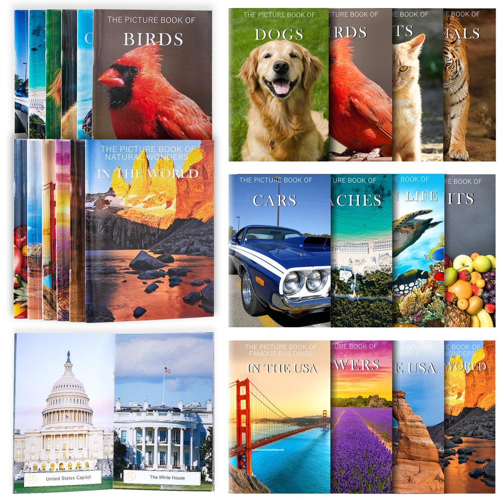 Neoflavie 12 Pack Picture Book Set for Seniors with Dementia, Activities for Elderly Seniors, HD Image Quality-Provide Products for Alzheimer's Patients and Adults, Increased Communication