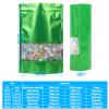 100 Pack Smell Proof Bags, Resealable Mylar Bags with Matte Window, Foil Pouch Stand-up Bags for Food Self Sealing Storage, Scratch Resistant Hand Storage Bags. (Green, 6.39.4 Inch) view 4