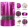 100 Pack Smell Proof Bags, Resealable Mylar Bags with Matte Window, Foil Pouch Stand-up Bags for Food Self Sealing Storage, Scratch Resistant Hand Storage Bags.(Purple, 710 Inch) view 2