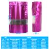 100 Pack Smell Proof Bags, Resealable Mylar Bags with Matte Window, Foil Pouch Stand-up Bags for Food Self Sealing Storage, Scratch Resistant Hand Storage Bags.(Purple, 710 Inch) view 4