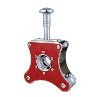 KANDUO Cigar Cutter, Portable Cigar Cutters, Desktop Cigar Scissors Stainless Steel Blade, Pattern Exquisite Metal Cigar Clippers Scissors for Gift Cigar Accessories Tools Cigar Lovers (Color : Red)
