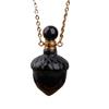 HXSCOO Women Gemstone Perfume Bottle Pendant, Carved Crystal Acorn Healing Necklace Boho Friendship Necklace Jewelry Gift (Color : Silver_Black Agate) view 1