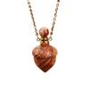 HXSCOO Women Gemstone Perfume Bottle Pendant, Carved Crystal Acorn Healing Necklace Boho Friendship Necklace Jewelry Gift (Color : Gold_Crazy Agate) view 1
