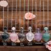 HXSCOO Women Gemstone Perfume Bottle Pendant, Carved Crystal Acorn Healing Necklace Boho Friendship Necklace Jewelry Gift (Color : Gold_Crazy Agate) view 3
