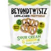 BeyondTwistz Low Carb Pretzels, Sour Cream and Onion, Keto Friendly, 2g Net Carbs, 18g Protein, Powered By HealthSense High Fiber Wheat Flour, Family Size 8oz Bag, Pack of 3 view 1