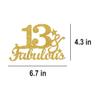 13 & Fabulous Cake Toppers Gold Glitter, Happy 13th Birthday Cake Topper Cheers to 13 Years Old Bday Decoration, Thirteen and Fabulous Cake Decorations for 13th Birthday Anniversary Party view 2