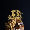 13 & Fabulous Cake Toppers Gold Glitter, Happy 13th Birthday Cake Topper Cheers to 13 Years Old Bday Decoration, Thirteen and Fabulous Cake Decorations for 13th Birthday Anniversary Party view 3