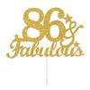 86 & Fabulous Cake Toppers Gold Glitter, Happy 86th Birthday Cake Topper Cheers to 86 Years Old Bday Decoration, Eighty-six and Fabulous Cake Decorations for 86 Birthday Anniversary Party view 1