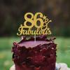 86 & Fabulous Cake Toppers Gold Glitter, Happy 86th Birthday Cake Topper Cheers to 86 Years Old Bday Decoration, Eighty-six and Fabulous Cake Decorations for 86 Birthday Anniversary Party view 4