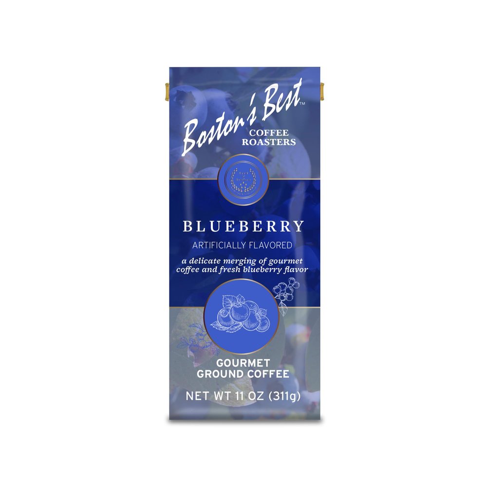 Bostons Best Coffee - Blueberry Flavored Delicious Gourmet Premium Ground Coffee, 11 oz. / 311 g Bag