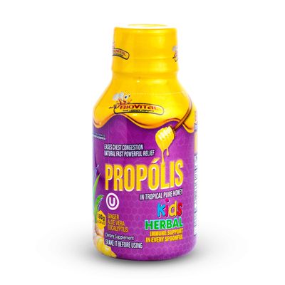 Kids Cough Syrup with Propolis & Pure Tropical Honey Natural Immune Support and Throat Soothing Remedy | Bee Propolis & Honey Immune Booster for Children