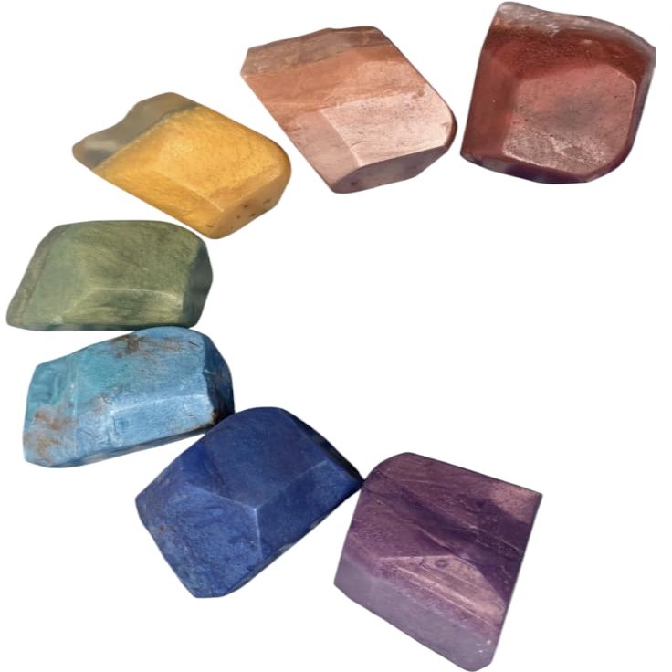 Chakra Soap Set, Soap Rocks, Rainbow Soap, Yoga Soap, Spiritual gift set, Healing Stone Soap, Chakra bath set, Unisex Gifts