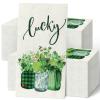 200 Pcs St. Patrick's Day Guest Towels for Bathroom Holiday Paper Hand Towels for Bathroom Disposable St. Patrick's Day Guest Napkins for Irish Party Dinner Supplies(Bright)