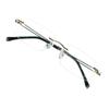 VisionGlobal Metal Readers for men/women Blue Light Blocking,Hand-set Diamond Fashion Square Glasses (Golden Clear, 2.00 Magnification) view 1