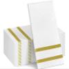 Biocean 50 Pack Napkins Disposable Guest Towels Linen-Feel Decorative Napkins Soft and Absorbent Dinner Paper Hand Towels for Bathroom Party Powder Room Hotel Fancy Restaurant (50, Gold Line) view 1