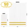 Biocean 50 Pack Napkins Disposable Guest Towels Linen-Feel Decorative Napkins Soft and Absorbent Dinner Paper Hand Towels for Bathroom Party Powder Room Hotel Fancy Restaurant (50, Gold Line) view 2