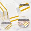 Biocean 50 Pack Napkins Disposable Guest Towels Linen-Feel Decorative Napkins Soft and Absorbent Dinner Paper Hand Towels for Bathroom Party Powder Room Hotel Fancy Restaurant (50, Gold Line) view 3