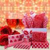 AORZIT 120 Sheets Valentines Day Tissue Paper Bulk 8 Design Pink Red Heart Lip Pattern Gift Wrapping Paper for Valentine's Wedding Mother's Day Party Decor DIY Craft view 2