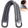 AiricePac Microwave Heating pad for Neck and Shoulders Back 33 * 5" microwavable Moist Heat Pack Warm hot Compress Neck wrap Weighted Rice Bean Bag Reusable Herbal Nature Calming Portable Grey view 1