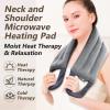 AiricePac Microwave Heating pad for Neck and Shoulders Back 33 * 5" microwavable Moist Heat Pack Warm hot Compress Neck wrap Weighted Rice Bean Bag Reusable Herbal Nature Calming Portable Grey view 2