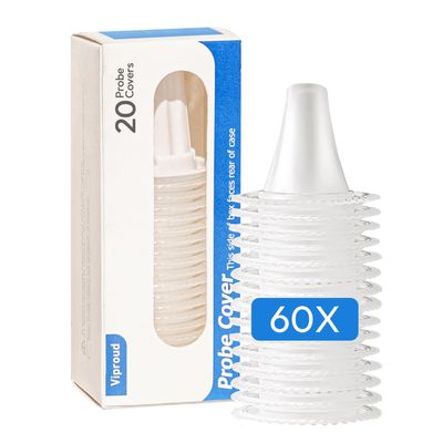 60X Ear Thermometer Probe Covers, for All Braun Thermometer Ear Covers, Lens Filters, Refill Caps, 0% BPA Disposable Covers (60)
