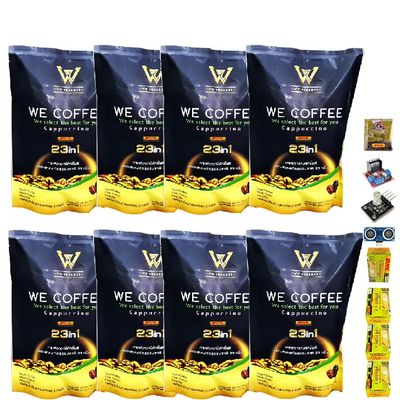 Healthy 0% Sugar Trans Fat We Coffee Instant Coffee Cappuccino Mix Powder 23in1 Snack 15 Sachets/Pack Set 8 No0954562415 By Beautygoodshop [Get Free For You Beauty Gifts]