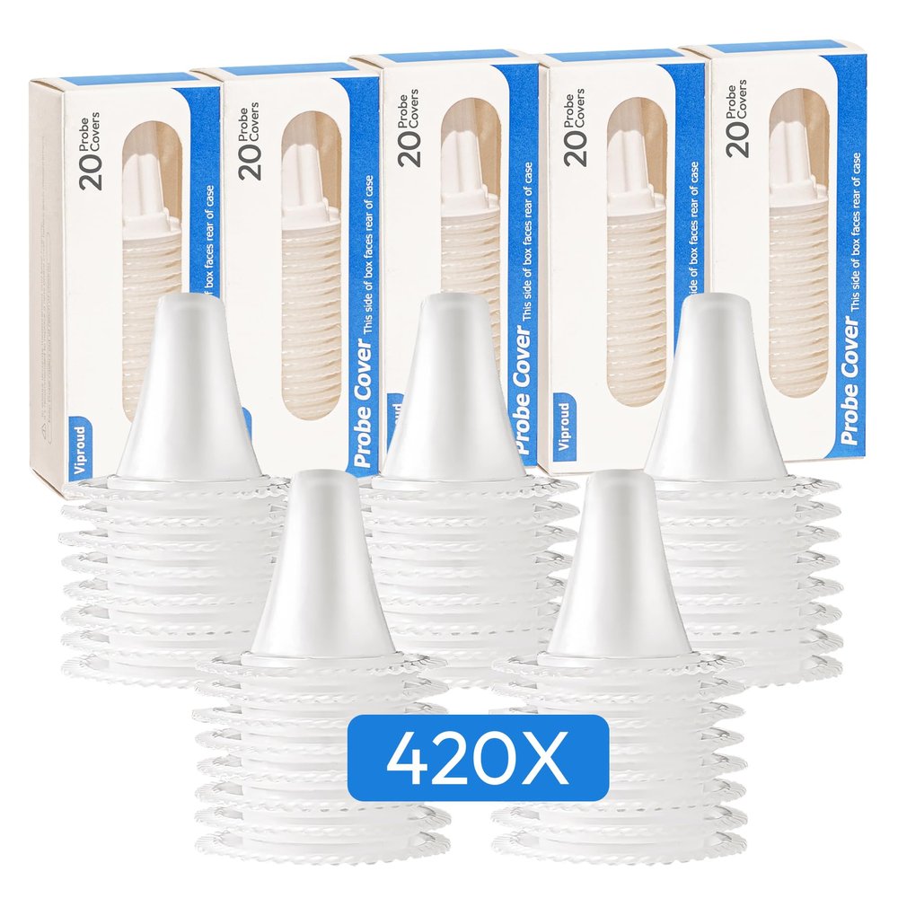 420X Ear Thermometer Probe Covers, for All Braun Thermometer Ear Covers, Lens Filters, Refill Caps, 0% BPA Disposable Covers (420)
