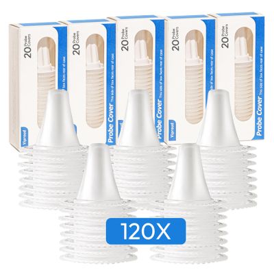 120X Ear Thermometer Probe Covers, for All Braun Thermometer Ear Covers, Lens Filters, Refill Caps, 0% BPA Disposable Covers