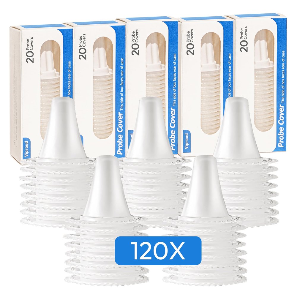 120X Ear Thermometer Probe Covers, for All Braun Thermometer Ear Covers, Lens Filters, Refill Caps, 0% BPA Disposable Covers