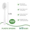 Biocean Plastic Spoons 1000 Count Extra Heavy Duty Disposable Soup Spoon White Silverware Plastic Spoons Disposable Bulk Cutlery for Home Party Picnic view 2