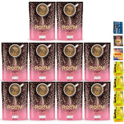 10 Sachets/Pack(150g) Room Coffee Premium Arabica Healthy Roasted Delicious 0% Sugar Intense Mellow Snack Set 10 By Beautygoodshop [Get Free For You Beauty Gifts]